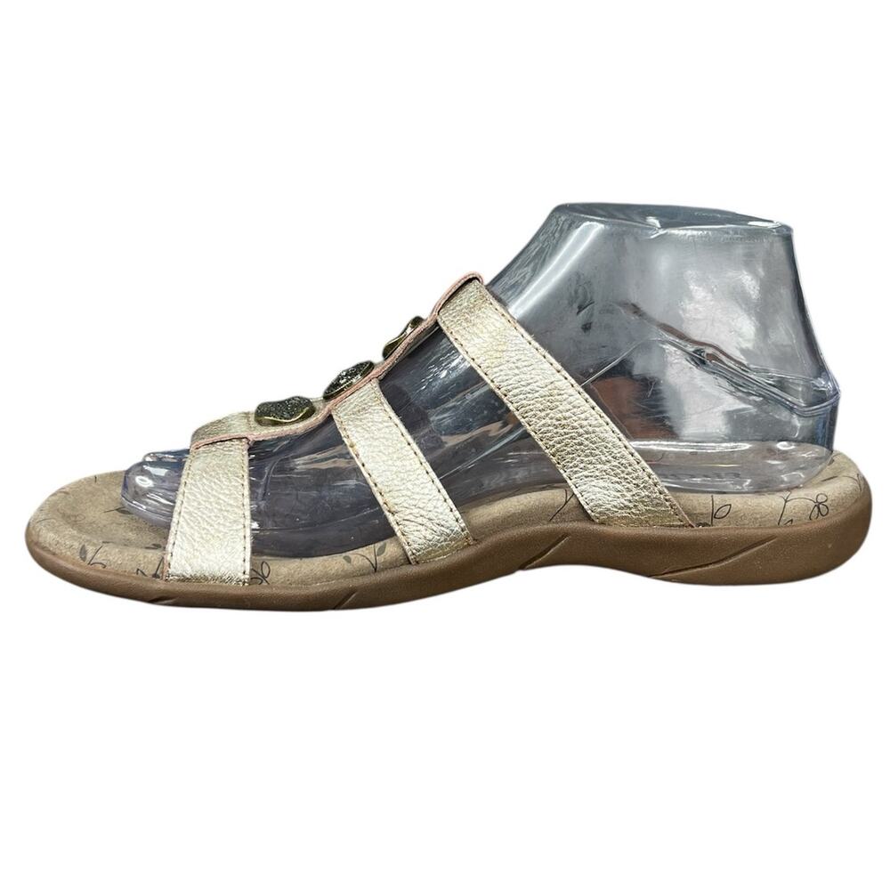 Taos Women’s Prize 4 Gold Leather Slip On Slide Sandal Size US 8 - Picture 4 of 10